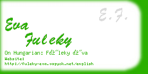 eva fuleky business card